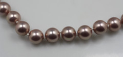 Fabulous lavender glass imitation faux pearl 12mm knotted strand necklace 19″