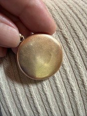 Victorian 8g Rose Gold Fill Photo Locket Pendant Monogram Dimple On Back