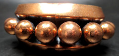 RENOIR Copper Beaded Vintage Hinged Bangle Bracelet