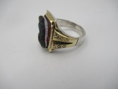 Two Tone Sterling Silver And 10kt. Yellow Gold Overlay Ring