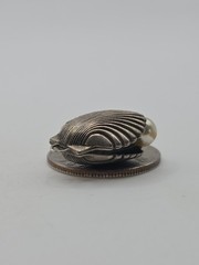 Vintage Sterling Silver 925 Clam Shell Faux Pearl Pendant Charm