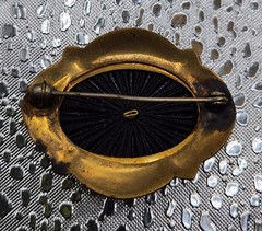 Victorian Revival, Vintage, Black Onyx (Or Black Glass) Brooch C Clasp