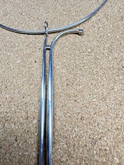Rare Signed Vintage Modernist Brutalist Sterling Silver 14k Pendant Necklace!!