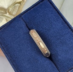 Antique 14K Yellow & White Gold KEEPSAKE 5mm Floral Wedding Band Ring Size 10.75