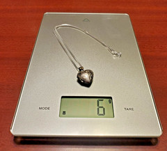 VTG 925 Heart Locket Necklace 18in Sterling Silver 6g Floral Etch Polished READ