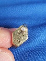 RARE FIND! Antique Victorian Girls 14k Gold Baby’s Ring DIAMOND Floral SIZE 6.5