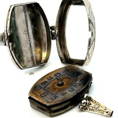 Collectible Vintage Art Deco BELAIS 18K White Gold Watch Ring Size 7