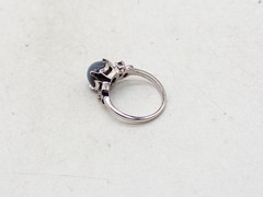 Vintage $5000 5ct Natural Burma Blue STAR Sapphire Diamond 14k White Gold Ring