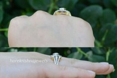 2CT Round Lab-Created Diamond Vintage Art Deco Wedding Ring 14K 2-Tone Gold Over