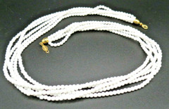 Vintage NAPIER Signed White Small Bead 5 Strand Multistrand Necklace 23″
