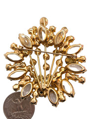 Juliana D&E Book Set AB Rhinestone Wreath & Flower Spray Brooch & Earring Set