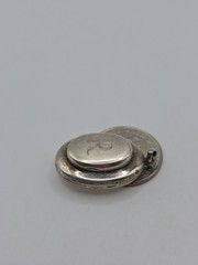 Vintage Sterling Silver 925 Monogram R Double Oval Locket Pendant 7.5g