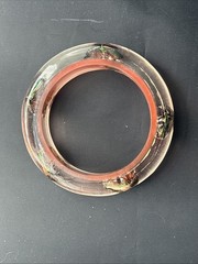 Clear Soft Pink Vtg Beetle Bracelet Translucent Resin,,1960s, NOS(#5)