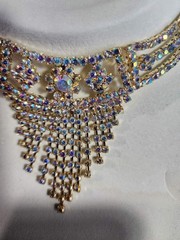 vintage aurora borealis set new/ neckless and earrings