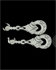 Art Deco Style Lab Created Diamond Wedding Drop 14K White Gold Finish Earrings