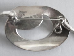 STUDIO ARTIST S.E. STERLING MODERNIST PENDANT BROOCH NECKLACE, 2 INCHES PENDANT