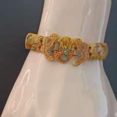 Persian Storyteller Bracelet Hand Painted Panels People Birds Unique Design Rare