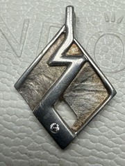 VTG Rare Theodor Klotz TEKA Sterling Silver Diamond Mid Century Pendant