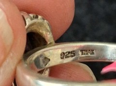 Vintage 925 Sterling Silver Smoky Quartz Ring Size 8