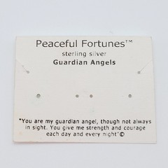 Red Rhinestone Guardian Angel Necklace Earring Set with Card Vintage 1990s
