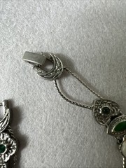 VTG Victorian Revival Slide Bracelet, Silver Tone – Rhinestone, Glass, Cameo 7”