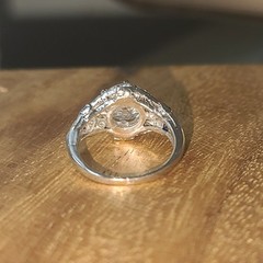 Platinum Vintage Filigree 1.50ct. Natural Old Euro Diamond Sapphire Ring 1920’s