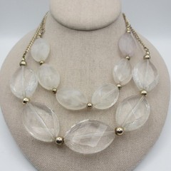 Vintage Lucite Necklace Chunky Layered Statement 19 Inch