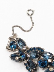 Juliana D&E Five 5 Link Rhinestone Bracelet Blue Navette Flower Accent Ref 6275