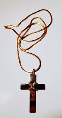 Reversible Vintage Gold Tone Cross & 24″ Chain