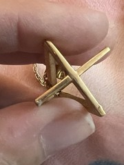 Vintage TRIFARI Dangle Long Triangle Clip Earrings Gold Tone