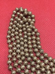 VTG GOLD TONE BALL 4.5 MM BEADED TEXTURED LONG 60″ NECKLACE SPRING RING CLASP
