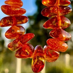 Vintage Natural Baltic Amber Necklace 18,5″ Polished Cognac Nugget Beads