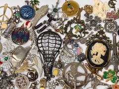 Lot Vtg & Modern Fun Novelty Pendant Findings Charms Jewelry Making Art