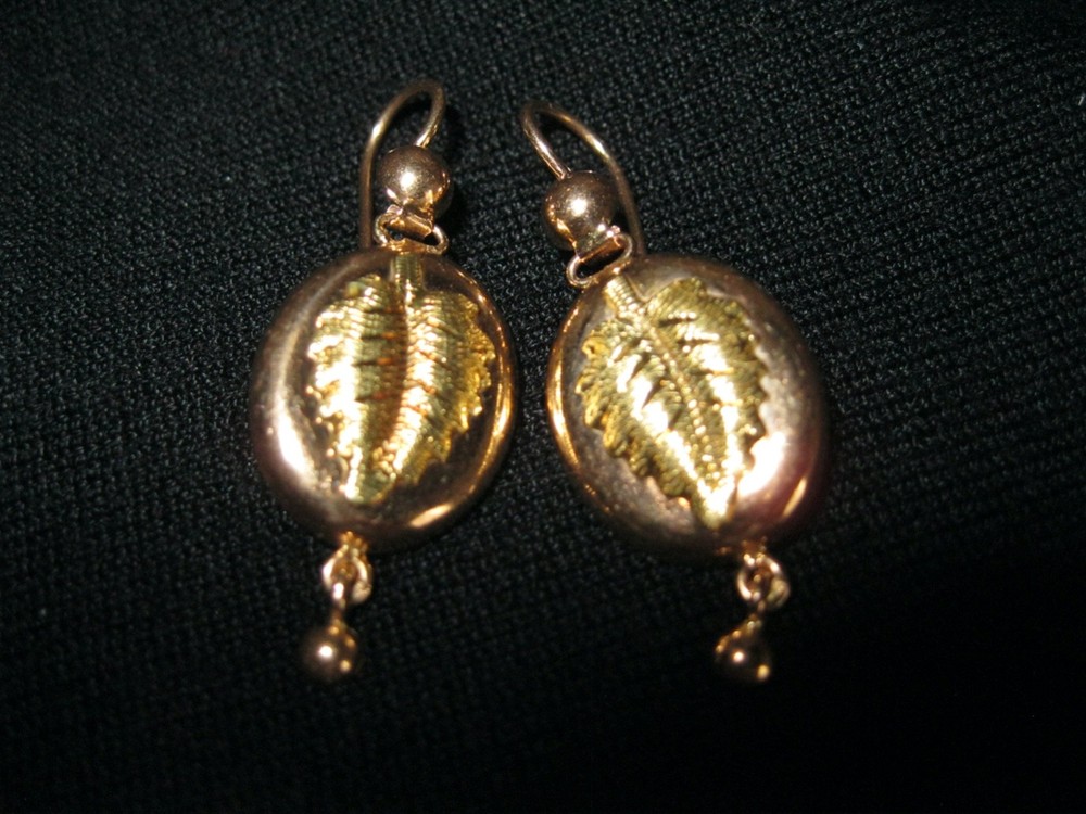 Vintage Gold Earrings 14K (583) and 18K (750) Made in Former USSR Weight 5.9g