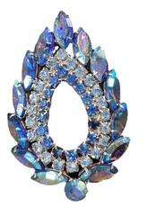 Sarah Coventry Brooch Earrings AB Blue Lagoon Set Book Piece Juliana D&E Z06