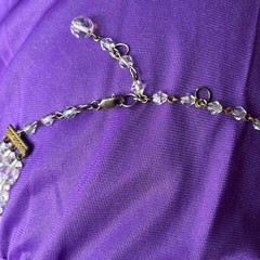 Vintage 1950s 1960s Iridescent Cut Glass Beaded Three Strand Necklace Fairy