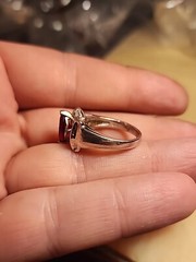 Red And Clear Cubic Zirconia Sterling Silver 925 Ring Size 7 5g vintage