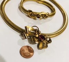 Signed CA Carl-Art Inc. 12K Gold Filled Stretchable Bracelet & Necklace 1950’s
