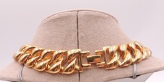 Vintage Trifari Gold-Tone Statement Necklace Chunky Collar Bib Gorgeous! Career