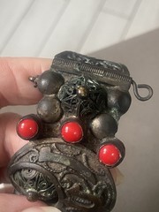 Vintage Antique Moroccan Enamel Berber Cuff Bracelet Ethnic Tribal Bangle