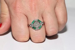 3.50Ct Art Deco Style Lab Created Diamond Anniversary 14K White Gold Finish Ring