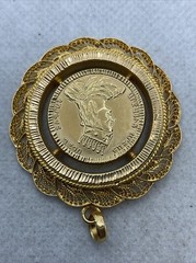 VINTAGE HANDMADE Solid 22K Yellow Gold DIKRAN THE GREAT of ARMENIA Charm Pendant