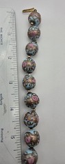 3 pc Set Necklace Earrings Vtg Italy Wedding Cake Beads Glass Blue Gold Pink