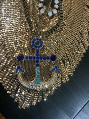 Betsey Johnson Ship Shape Bib Statement Necklace Rare- 16