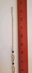 Wells Four Bead Gold Necklace 15″ 14K GF Mid Century Choker or Childs Adj J Hook
