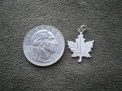 Maple Leaf Canada Vintage Bond Boyd Flat Sterling Silver Bracelet Charm Pendant