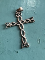 Bronze viking cross Pendant Norway Norwegian vintage estate 2190