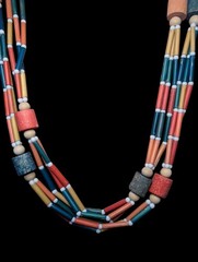 Vintage Multi-Strand Colorful Wood Bead Layered Statement Necklace Boho 70s…