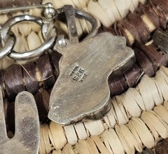 Vintage Taxco Mexico Sterling Saguaro Armadillo Rabbit Charm Holder Brooch Pin