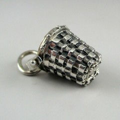 Sterling Silver Candle Basket Charm for Bracelet Brown County BCB Jewelry